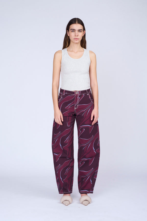 BURGUNDY AXON BALLOON PANTS