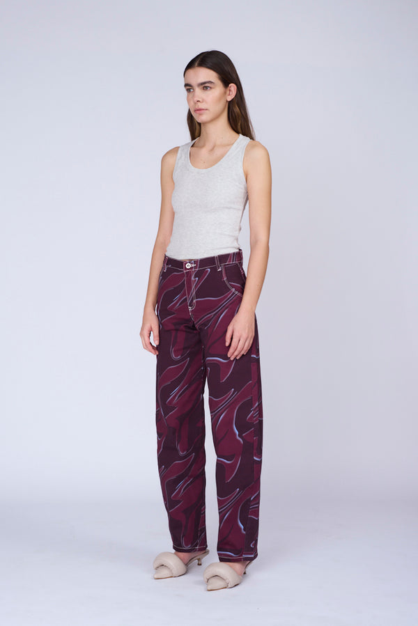 BURGUNDY AXON BALLOON PANTS