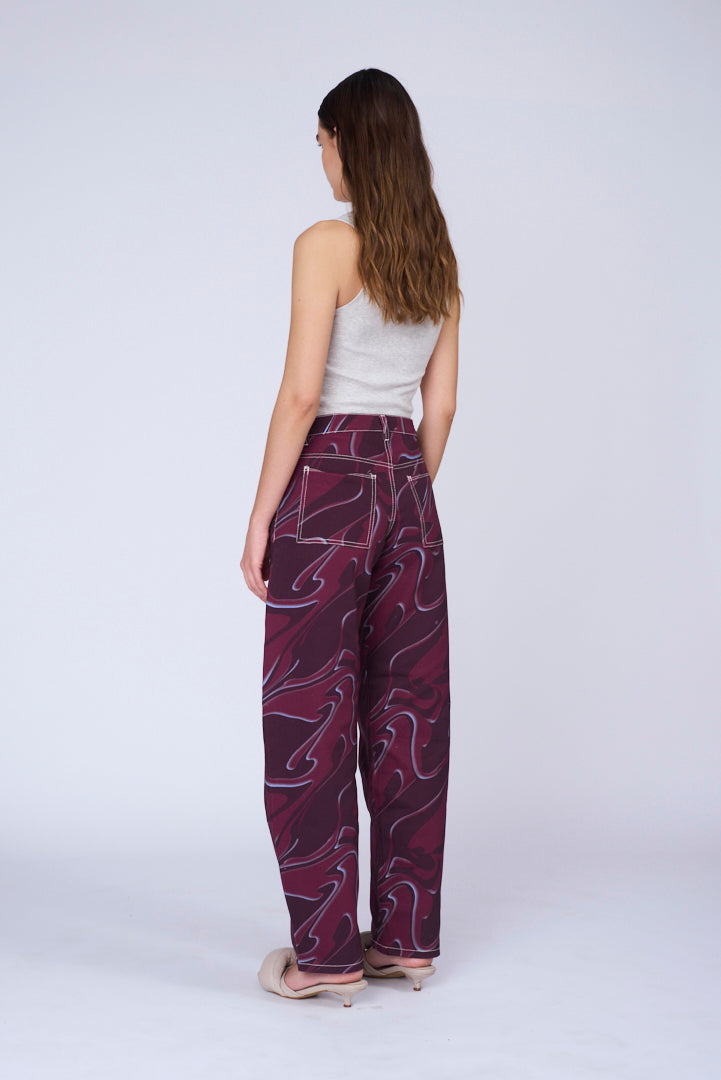 BURGUNDY AXON BALLOON PANTS