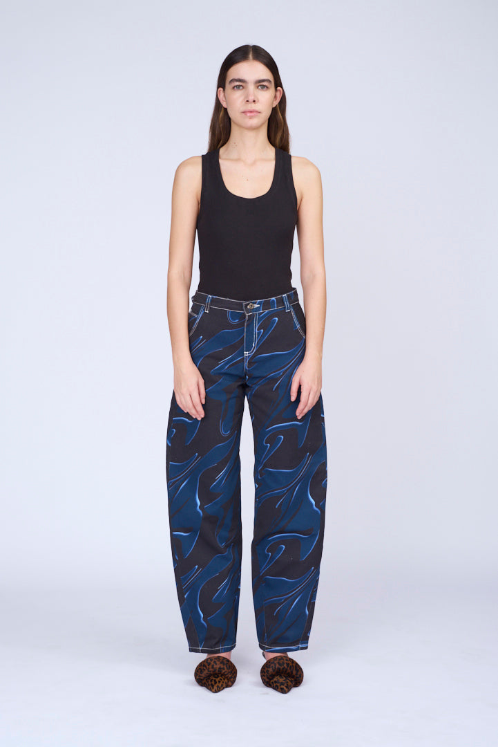 NAVY AXON BALLOON PANTS