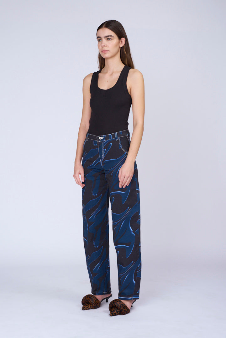 NAVY AXON BALLOON PANTS