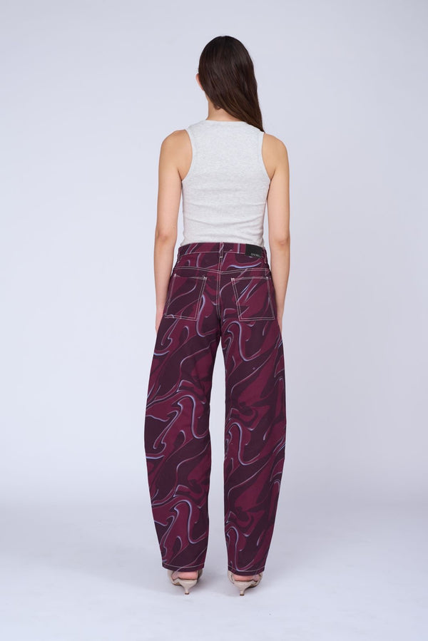 BURGUNDY AXON BALLOON PANTS